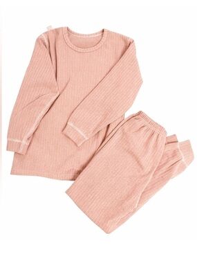 NWOT Blush Pink Polar Ribbed Soft Thermal Set Long Sleeves Girls Size 4–6